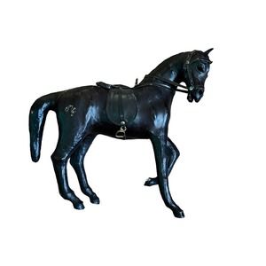 Vintage Leather Covered Horse 1960s-1970s